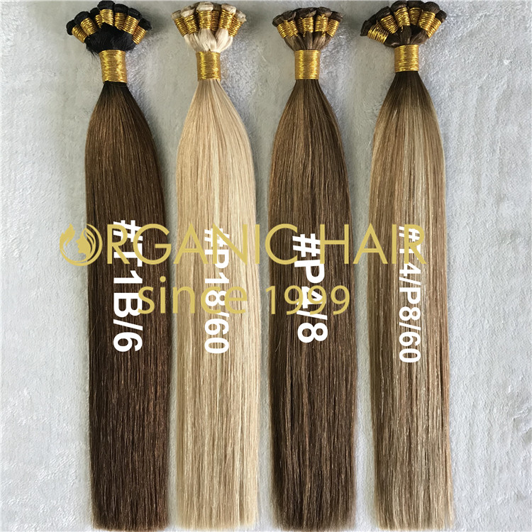 Highlights and piano color hand tied wefts H215